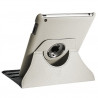 Housse Etui Anneau style Chrome pour Apple IPad 2, Ipad 3, Ipad 4 et Ipad Retina avec Rotation 360° Couleur Blanc