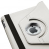 Housse Etui Anneau style Chrome pour Apple IPad 2, Ipad 3, Ipad 4 et Ipad Retina avec Rotation 360° Couleur Blanc