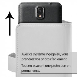 Etui Universel M porte-carte à rabat latéral Blanc pour Huawei P20