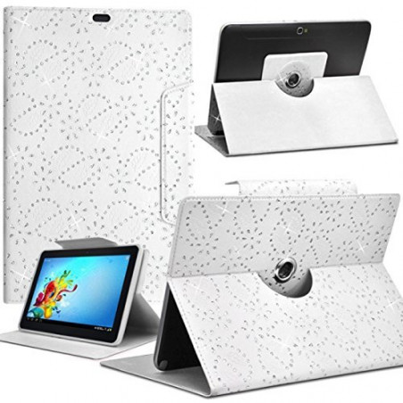 Etui Diamant Universel S couleur blanc pour Logicom M Bot Tab 71
