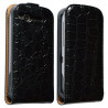 housse étui coque style crocodile noir pour HTC Desire S