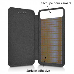 Etui à Rabat Couleur Anthracite (Ref.2-A) pour Samsung Wave II S8530