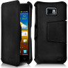 Housse Coque Etui à rabat latéral Fonction Support Couleur Noir pour Samsung Galaxy S2 i9100 + Film de protection