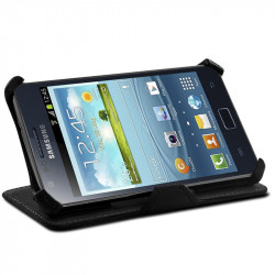 Housse Coque Etui à rabat latéral Fonction Support Couleur Noir pour Samsung Galaxy S2 i9100 + Film de protection