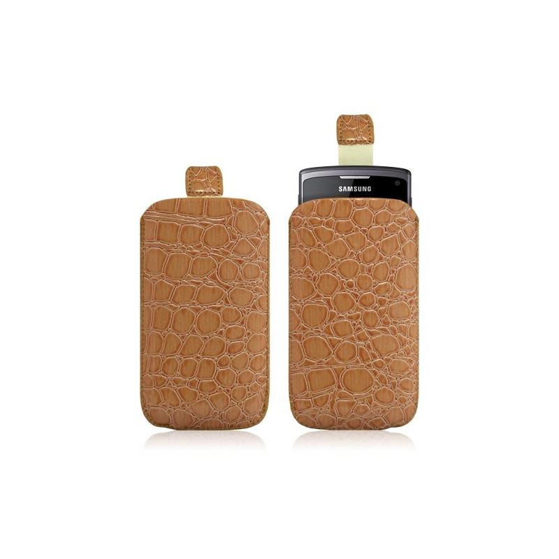 Housse Coque étui Pochette Style Croco pour Samsung Wave 2 S8530