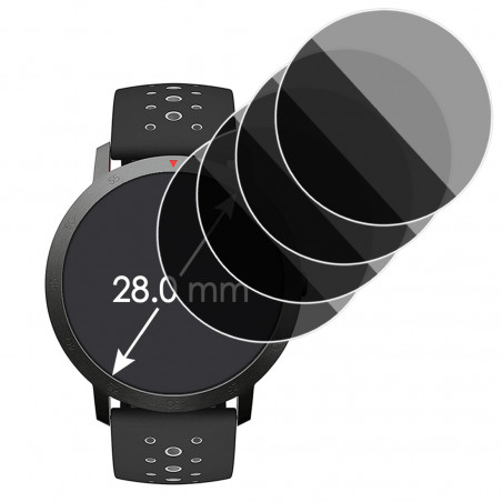 Protection Anti-Espion en Verre Fléxible pour Montre Connectée Circulaire 28 mm [Pack x4]