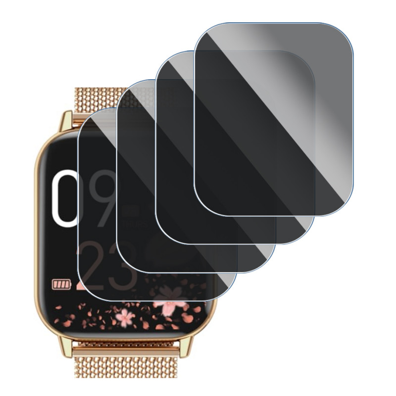 Protection Anti-Espion en Verre Fléxible pour RUXINGX Montre Connectée 1,83 pouces [Pack x4]