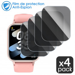 Protection Anti-Espion en Verre Fléxible pour HWAGOL Montre Connectée 1,85 pouces (Pack x4)