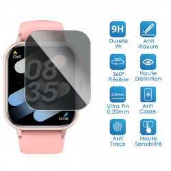 Protection Anti-Espion en Verre Fléxible pour HWAGOL Montre Connectée 1,85 pouces (Pack x4)