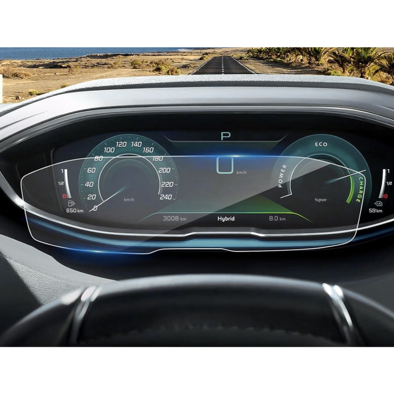 Protection d'écran en Verre Flexible pour Peugeot 3008 5008 2016-2024 Tableau de Bord (12,3 Pouces)