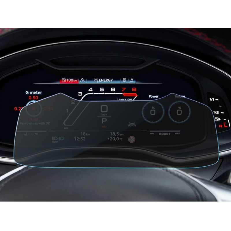 Protection Anti-Espion en Verre Flexible pour Audi A6 / A7 / Q8  (années 2019 à 2024) tableau de bord