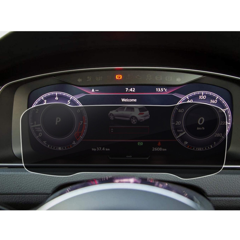 Protection Anti-Espion en Verre Flexible pour VW Golf 7 Facelift GTI GTE GTD Golf R Variant Tableau de Bord 12,3 Pouces