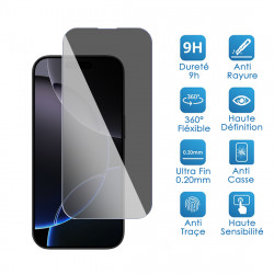Protection Anti-Espion en Verre Flexible pour Smartphone iPhone 16 Pro Max (Pack x2)