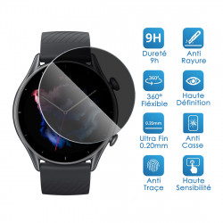 Protection Anti-Espion en Verre Flexible pour Amazfit GTR 3 Pro 46mm Montre Connectée (Pack x6)