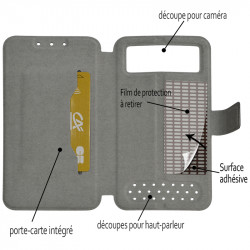 Étui de Protection à Rabat Couleur Bleu Foncé (Ref.2-A) Compatible pour pour Logicom Le Swipe