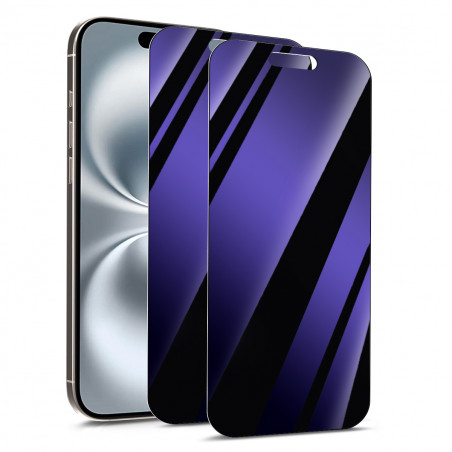Protection d'écran Anti-Espion (Violet) Compatible pour Smartphone Apple iPhone 17 Pro Max (Pack x2)