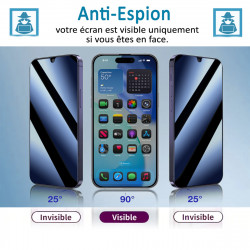 Protection d'écran Anti-Espion (Bleu) Compatible pour Smartphone Redmi Note 14 Pro+ 5G  (Pack x2)