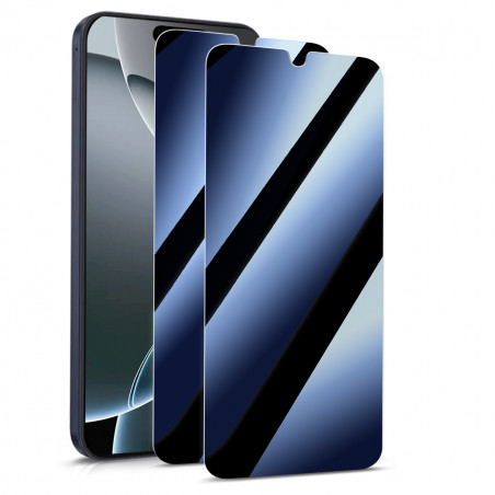 Protection d'écran Anti-Espion (Bleu) Compatible pour Smartphone POCO X6 Pro  (Pack x2)