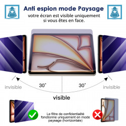 Protection d'écran Anti-Espion (Violet) Compatible pour Tablette Lenovo Tab (10,1 pouces)