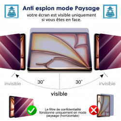 Protection d'écran Anti-Espion (Rouge) Compatible pour Tablette iPad Pro 10,5 Pouces