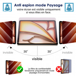 Protection d'écran Anti-Espion (Orange) Compatible pour Tablette Xiaomi Redmi Pad SE 11"