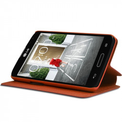 Housse Coque Etui à rabat latéral Fonction Support Couleur Anthracite pour LG L70 + Film de protection