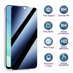 Protection d'écran Anti-Espion (Bleu) Compatible pour Smartphone Xiaomi 17 Pro  (Pack x2)