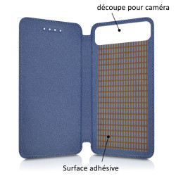 Etui Portefeuille Bleu (Ref.1-A) pour Smartphone Logicom Le Fizz