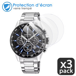 [Pack x3] Protection d'écran en Verre Trempé Dureté 9H pour Montre Connectée Lotus CHRONO Ronde Homme 18994/1