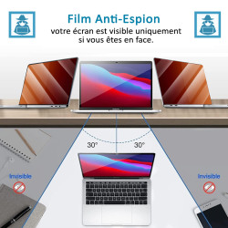 Protection d'écran Anti-Espion (Orange) Compatible pour Ordinateur HP ProBook 440 G10 14"