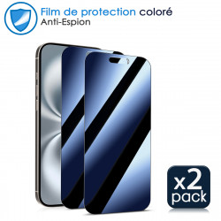 Protection d'écran Anti-Espion (Bleu) Compatible pour Smartphone Apple iPhone Air 256 (Pack x2)