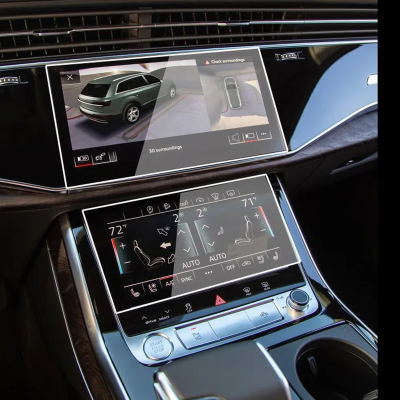 Protection d'écran en Verre Flexible pour AUDI Q7 Q8  2020-2025 (Pack 2 écrans 10,1 et 8,6 pouces)