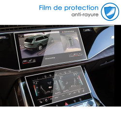 Protection d'écran en Verre Flexible pour AUDI Q7 Q8  2020-2025 (Pack 2 écrans 10,1 et 8,6 pouces)