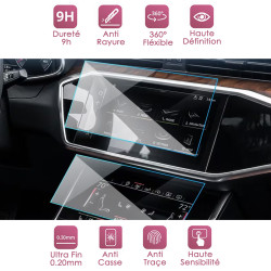 Protection d'écran en Verre Flexible pour Audi A6 2019-2024 A6 A7 Q8 Etron & 2020-2024 Q7 A6 A7 Q8 Etron Q7 (ensemble 2 écrans)