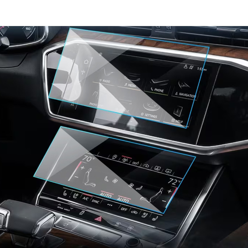 Protection d'écran en Verre Flexible pour Audi A6 2019-2024 A6 A7 Q8 Etron & 2020-2024 Q7 A6 A7 Q8 Etron Q7 (ensemble 2 écrans)