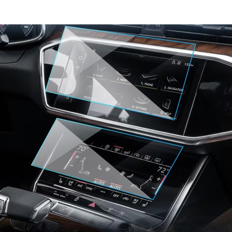 Protection d'écran en Verre Flexible pour Audi A6 2019-2024 A6 A7 Q8 Etron & 2020-2024 Q7 A6 A7 Q8 Etron Q7 (ensemble 2 écrans)