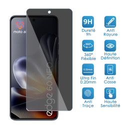Protection Anti-Espion en Verre Flexible pour Smartphone Motorola Edge 60 Neo (Pack x2)