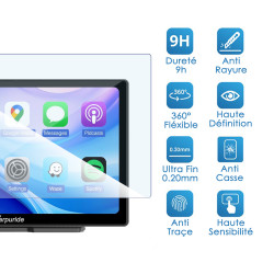 copy of Protection d'Ecran en Verre Flexible pour CARPURIDE C98 Écran Auto sans Fil CarPlay (9 Pouces)