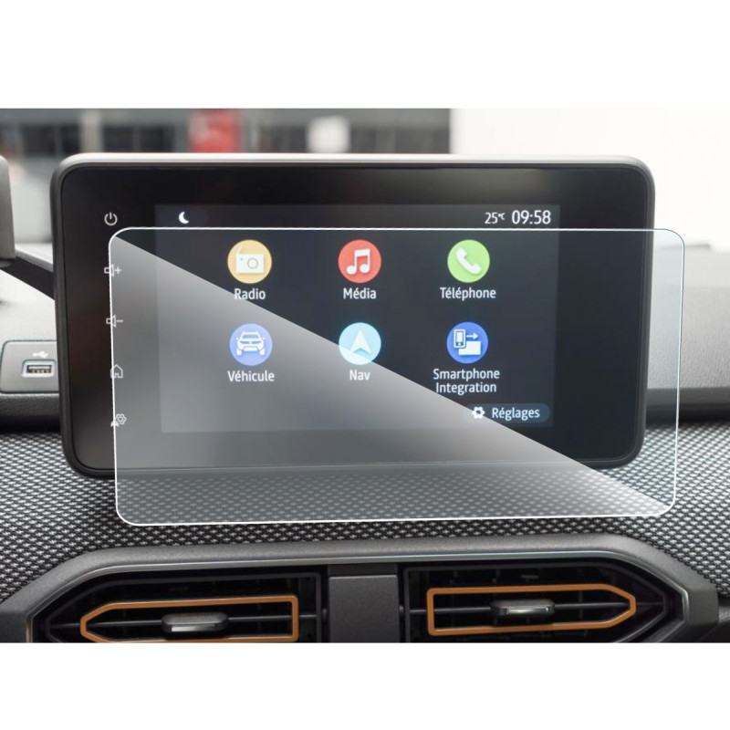 Protection d'écran en Verre Flexible pour DACIA Sandero 3, Sandero Stepway, Dacia Jogger Logan de 2022 à 2024 (8 pouces)