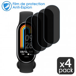 Protection Anti-Espion en Verre Flexible pour Montre Xiaomi Mi Band 8 / Mi Band 9 / Mi Band 10 (Pack x4)