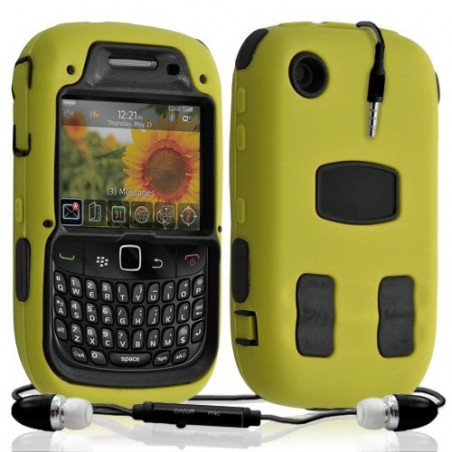 copy of Housse étui coque rigide pour BlackBerry Curve 8520 couleur jaune + Kit Piéton + Film protecteur