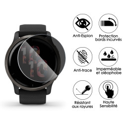 rotection Anti-Espion en Verre Fléxible pour Montre Connectée Tesofit Smartwatch 1.85" ronde (Pack x4)